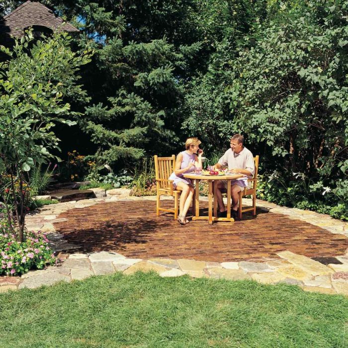 DIY backyard stone patio